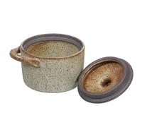NUOBESTY Olla de Cerámica Vintage para Guisos con Tapa Cuenco Pequeño para Cocina Japonesa Recipiente para Baño María y Sopa Maceta de Cerámica Resistente para Cocina Casera