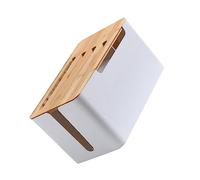 NUOBESTY Organizador de Cables y Router con Diseño de Múltiples Orificios Caja de Almacenamiento para Gestión de Cables para Ocultar Casa para TV y Ordenadores Bamboo Cover Extra Grande