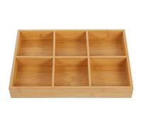 NUOBESTY Organizador de Cajones Bandeja de Madera Dividida en 6 Compartimentos, Solución para Almacenar Suministros de Arte, Uso Doméstico y Educativo para y Artistas
