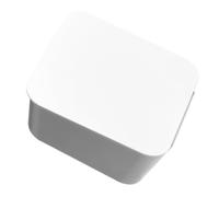 NUOBESTY Organizador de Pared para Baño con Tapa, Caja Dispensadora Multifuncional para Hisopos y Discos de Algodón, Contenedor de Color Claro sin Taladro, Almacenamiento Compacto