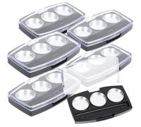 NUOBESTY Paleta De Maquillaje Vacía 10 Piezas Tamaño Compacto Transparente Para Sombras De Ojos y Labios Para Uso Profesional y Viaje Con Bandejas De Aluminio