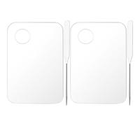 NUOBESTY Paleta Mezcladora de Maquillaje Transparente 4 Piezas con Espátulas de Base para Mezcla de Pigmentos Acrílicos y Acuarela Herramientas para Artistas y Profesionales de Belleza