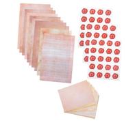 NUOBESTY Papelería Vintage con Papel de Carta Rayado Sobres Retro y Pegatinas Redondas para Invitaciones Cartas Manuscritas y Scrapbooking Set para Ocasiones Especiales