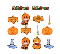 NUOBESTY Parche Bordado de Calabaza Diseño Termoadhesivo para Halloween 14 Piezas en Tela No Tejida de Poliéster Adecuado para Decoración y Manualidades Festivas