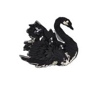 NUOBESTY Parche Bordado De Cisne Negro Con Cuentas y Flores Para Decorar Ropa Accesorios De Costura y Manualidades Alicate De Costura y Parche De Bordado