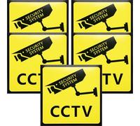 NUOBESTY Pegatinas de advertencia de vigilancia CCTV, 5 piezas, señal de prohibido el paso para propiedad privada, adhesivo para puerta y exterior