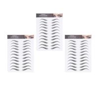 NUOBESTY Pegatinas Impermeables para Cejas 6d Imitación Natural, 3 Piezas Negras, Plantilla para Cejas Postizas, Herramienta Cosmética Adecuado para Maquillaje Duradero y Rostro Definido