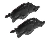 NUOBESTY Pegatinas Metálicas para Coche de Jabalí 3D, 2 Piezas Negras, Calcomanías Resistentes para Parachoques y Carrocería, Insignias Adhesivas Duraderas para Camiones y Motocicletas