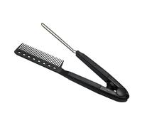 NUOBESTY Peine Alisador Forma de V Negro Cepillo para Alisar el Cabello Compacto y Portátil Herramienta para Peinar Cabello Rizado y Liso Peine de Salón Ergonómico para Uso Hogar y
