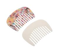 NUOBESTY Peines para Cabello de Ácido Acético Franceses Pequeños 2 Piezas Portátiles Antiestáticos Peines de Dientes Anchos para Mujer Viaje Bolsillo Bolso
