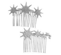 NUOBESTY Peinetas de Gemas de Imitación para Mujer, Accesorios Cabello de Boda, Hechas de Metal Ligero, Estilo Clásico, Pack de 2 Piezas para Boda y Fiesta