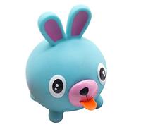NUOBESTY Pelota de estrés para exprimir la lengua con sonido, bola de alivio divertida para la lengua, juguete para animales gritando, juguete de descompresión (conejo azul)