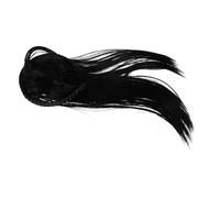 NUOBESTY Peluca con Diadema Invisible Negra Lisa de 40 CM con Flequillo Integrado Postizo Trenzado para Mujer Aumento de Volumen Natural Cobertura de Canas y Cabello Fino Fácil Uso