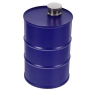 NUOBESTY Petaca de Camping 750ml de Acero Inoxidable Azul para Senderismo | Forma Cilíndrica Estilo Gasolina, Uso Exterior Versátil, Fácil de Limpiar, Portátil y Cómoda de Llevar