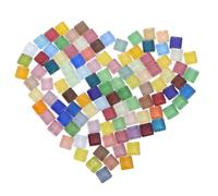 NUOBESTY Piezas de Mosaico de Vidrio Cristalino 1x1x0.3 Cm para Manualidades Diy, Planas y Fáciles de Aplicar, Ideales para Clases de Arte Infantil y Decoración del Hogar Color Aleatorio