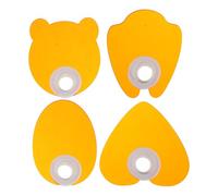 NUOBESTY Placa Bloqueadora de Luz Azul para Lámpara de Curado Uñas, 4 Unidades Acrílico Naranja en Forma de Abanico y Corazón, Protector Ocular Ergonómico Reutilizable para Salón