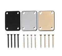 NUOBESTY Placa de Montaje de Mástil 4 Orificios Ovalados, Orificios Rectangulares Desplazados 3 Piezas Placa Posterior Articulación del Cuello, Aleación para Guitarra