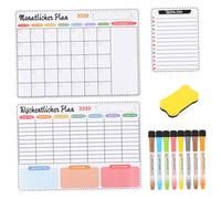 NUOBESTY Planificador Magnético Semanal para Nevera con Pizarra Blanca de Borrado Seco Calendario Espacioso y Duradero para Oficina y Cocina Útil para Recordatorios y Organización Diaria