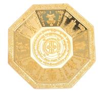 NUOBESTY Plato Budista Octogonal de Hierro Dorado para Rituales de Homenaje y Sacrificio, Bandeja Versátil para Ofrendas del Templo, Placa de Humo Base Trípode para Exorcizar y Decoración