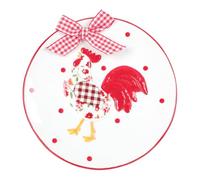 NUOBESTY Plato de Ensalada de Cerámica Pequeño Diseño de Animales, Color Rojo Patrón Floral, Plato para Postres y Aperitivos, Vajilla Creativa para Fiestas y Uso Doméstico