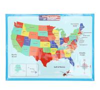 NUOBESTY Póster de Geografía Infantil Mapa de Estados Unidos, Resistente y Fácil de Usar para Aula, Jardín de Infancia y Desarrollo Cognitivo