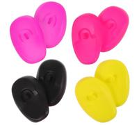 NUOBESTY Protectores Auditivos de Silicona Impermeables para Teñir el Cabello 4 Pares Pequeños Resistentes al Calor para Salón Orejeras Multicolor Negro Morado Amarillo Rosa