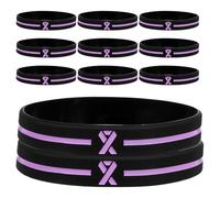 NUOBESTY Pulseras de Silicona Negras para Concienciación Cáncer de Mama 30 Unidades Pulsera de Apoyo Cómoda y Resistente para Eventos de Recaudación y Pacientes Unisex