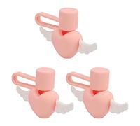 NUOBESTY Puntas de Pajita de Silicona Cubierta Puntas de Pajita Reutilizables Tapas Tapones a Prueba de Polvo Decorativo Lindo Estilo Alas de Amor