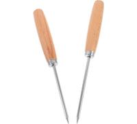 NUOBESTY Rascador de Hielo Práctico Mango de Madera y Acero Inoxidable, 2 Piezas Cómodas para Cocinas y Alimentos a Granel, Uso Familiar y Laboral Varios Estilos