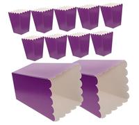 NUOBESTY Recipientes para Palomitas de Maíz de Papel, 50 Cajas Plegables Resistentes Grasa, Color Morado, Adecuado para Dulces en Bodas y Celebraciones