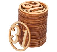NUOBESTY Recortes de Madera sin Terminar Números 31 Piezas 35 Mm para Manualidades Decoración Bodas y Navidad Formas de Madera Reutilizables para Enseñanza y Bricolaje Creativo