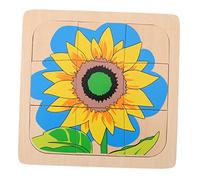 NUOBESTY Rompecabezas de Madera Multicapa 3D para Niños Juguete Educativo de Girasol Proceso de Crecimiento Dibujos Animados Tamaño Portátil Desarrollo Cognitivo