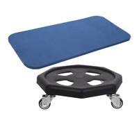 NUOBESTY Rueda Abdominal Silenciosa Portátil PP Negra con Rodillera | Disco Deslizante para Ejercicio del Core, Movimiento Amplio, Incluye Cojín y Almohadilla para Rodilla Color Aleatorio