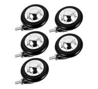 NUOBESTY Ruedas Giratorias para Silla de Oficina y Carro de Peluquería, Ruedas de Plástico Negro 8x6 Cm Movilidad Suave y Antienredos para Salones de Belleza