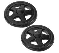 NUOBESTY Ruedas para Carrito de Compra 2 Piezas Plástico Negro Resistentes para Escaleras Ruedas Pequeñas de Repuesto para Carros Utilitarios y Cesta de Supermercado