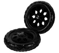 NUOBESTY Ruedas para Carrito de Compras, 2 Piezas Negras, Compatibles Carros de Supermercado y Sillas de Ruedas, Instalación Rápida