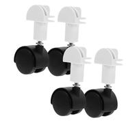 NUOBESTY Ruedas para Jaulas De Mascotas y Gatos Giratorias 4 Piezas Rodadura Negra y Sistema De Fijación Blanco, Accesorio para Transporte y Mobiliario, Desplazamiento Fácil para Limpieza Cotidiana