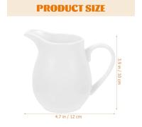 NUOBESTY Salsera de Cerámica Blanca con Antigoteo y Mango Cómodo Vertedor para Leche y Salsa Bote para Servir Aderezos Cocina y Restaurante