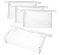 NUOBESTY Set de 4 Neceseres de Viaje 20X115X5 CM de PVC Cremallera Bolsa para Cosméticos y Maquillaje Organizador Compacto para Cuidado Piel y Artículos de Aseo