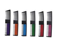 NUOBESTY Set de 6 Peines Lavables para Teñir el Cabello Tizas de Colores Apto Adultos Uso Rápido sin Laca para Fiestas Cosplay y Cambio Temporal de Look