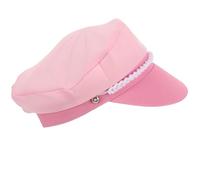 NUOBESTY Sombrero de Capitán Marinero Rosa para Fiesta Yate, Talla Ajustable 58 Cm, Gorra Decorativa para Cosplay y Vacaciones Náuticas, Accesorio Unisex para Disfraces