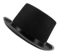 NUOBESTY Sombrero de Mago Negro para Espectáculos y Fiestas, Diseño Original de Tela, Fácil de Transportar y Almacenar, Adecuado para Espectáculos de Conjuro y Halloween