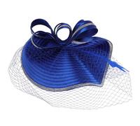 NUOBESTY Sombrero Fascinador Diadema de Novia para Boda Azul, de Yute, Superficie Lisa, Reutilizable, para Iglesia y Fiesta de Té, Estilo Elegante y Juvenil