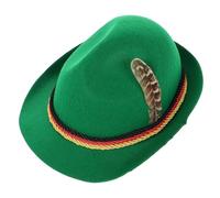 NUOBESTY Sombrero Panamá Jazz Verde Unisex para Halloween y Oktoberfest Sombrero de Copa Alto Pluma para Fiesta y Evento Temático