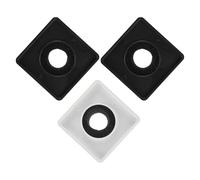 NUOBESTY Soporte de Micrófono de ABS Bandera Cuadrada 3 Piezas 2 Negras 1 7X5 CM para Entrevistas y Conferencias Soporte de Escritorio Portátil para Periodistas y Estaciones de