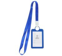 NUOBESTY Soporte de Tarjeta Id de Silicona Suave con Lanyard para Oficina Funda Reutilizable para Identificación y Tarjetas de Negocio Azul