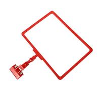 NUOBESTY Soporte Magnético para Etiquetas de Estante Marco Abs con Clip Mecánico Giratorio Rojo para Señalización Almacenes y Tiendas