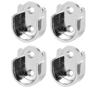 NUOBESTY Soporte para Barra de Armario de Zinc, Zócalo en Forma de U de 25 Mm, 4 Piezas, Montaje en Pared para Barra de Cortina de Ducha, Accesorio Multifuncional para Baño y Ventana