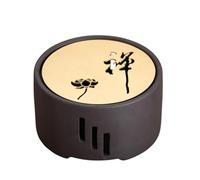 NUOBESTY Soporte para Estufa de Té Cerámico Compacto, Calentador de Tetera Vela para Hogar, Base para Calentar Té Estilo Japonés Almohadilla de Cobre Zen (3 Piezas, Negro)