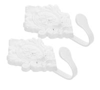 NUOBESTY Soportes Laterales para Cortinas 2 Piezas de Aleación de Zinc en Color Roto Diseño de Rosa Ganchos Metálicos Resistentes para Colgar Cortinas Toallas y Accesorios